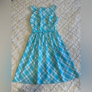 Vintage 1950s Lanz Originals blue plaid dress xs